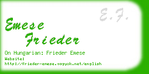 emese frieder business card